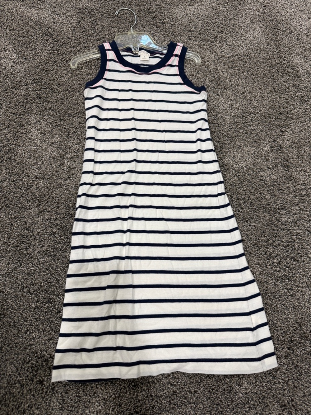 Jcrew factory Crewcuts White and Navy Striped Tank Dress